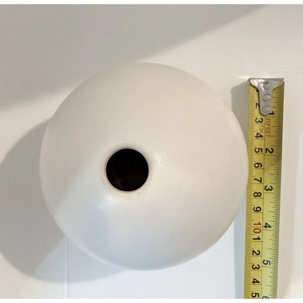 West Elm White Ceramic Egg Bud Vase Modern Minimalist Matte Decor 5in Stem
